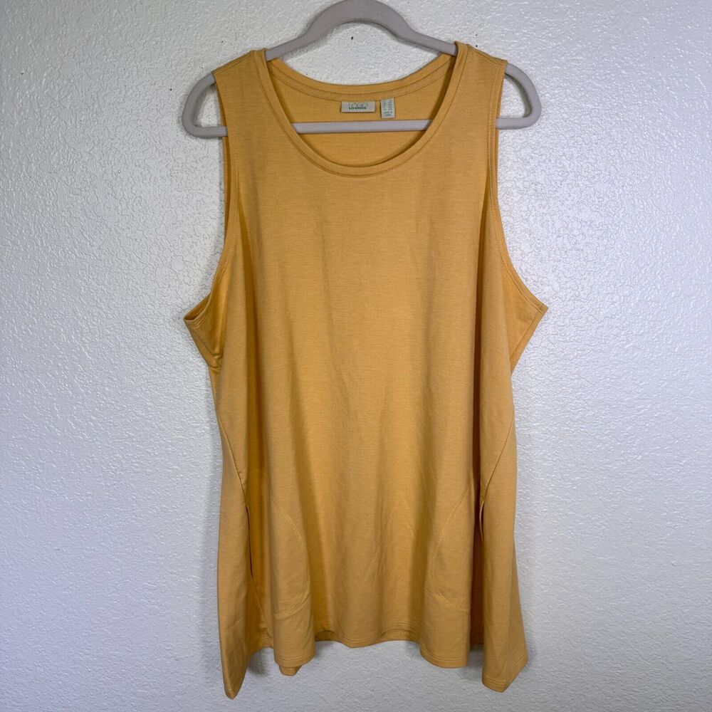 Logo Lori Goldstein Tank Top Womens 2X Tunic Pockets Capsule Solid Plus Size XXL